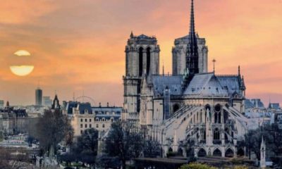 notre dame de paris couche de soleil