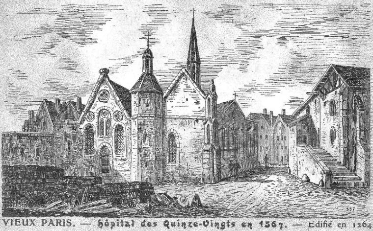 Hopital des Quinze-Vingts en 1567 Paris