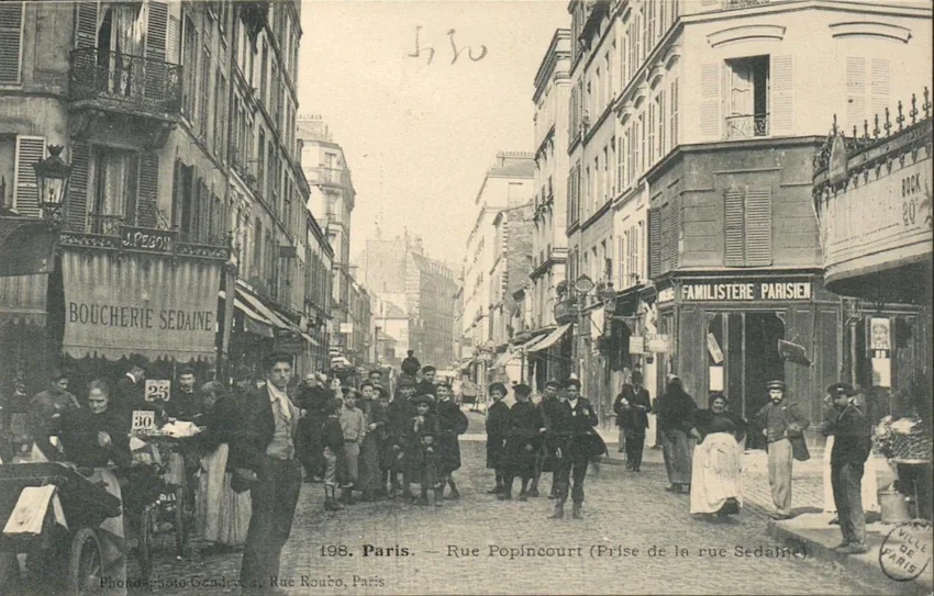 Carte postale de la rue Popincourt, entre 1880 et 1945 © Domaine public - Source Ville de Paris / BHVP