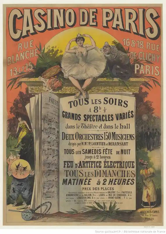 Affiche du Casino de Paris, 1900 © Source gallica.bnf.fr / BNF